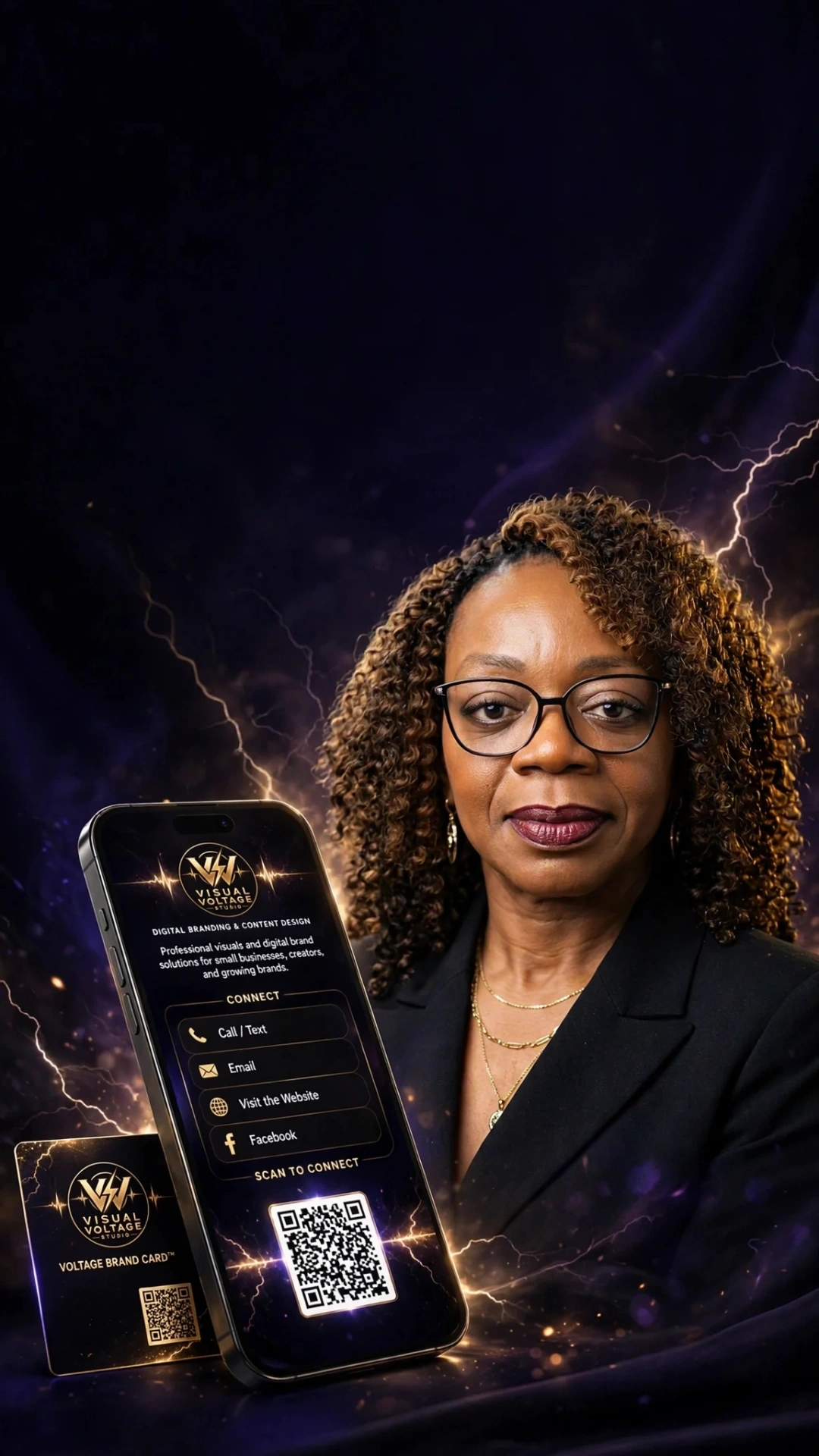 Tamarah Kelley Pearson, Founder of Visual Voltage Studio, at work
